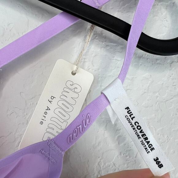 NWT Aerie Smoothez Full Coverage Mesh Unlined Bra Soft Violet Purple Size 36B - Picture 6 of 8